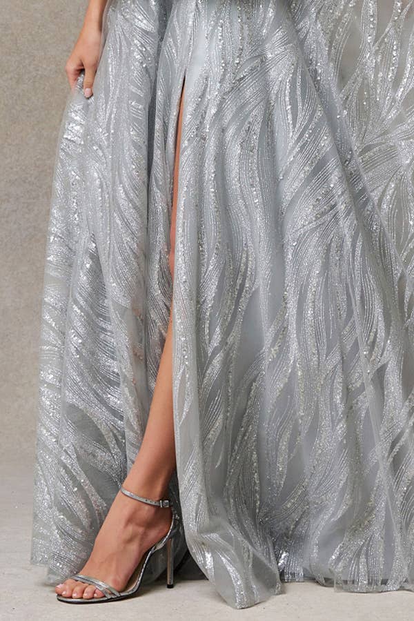 Argent Robe Maman à Encolure Cœur Épaules Dénudées en vente sur Faire7