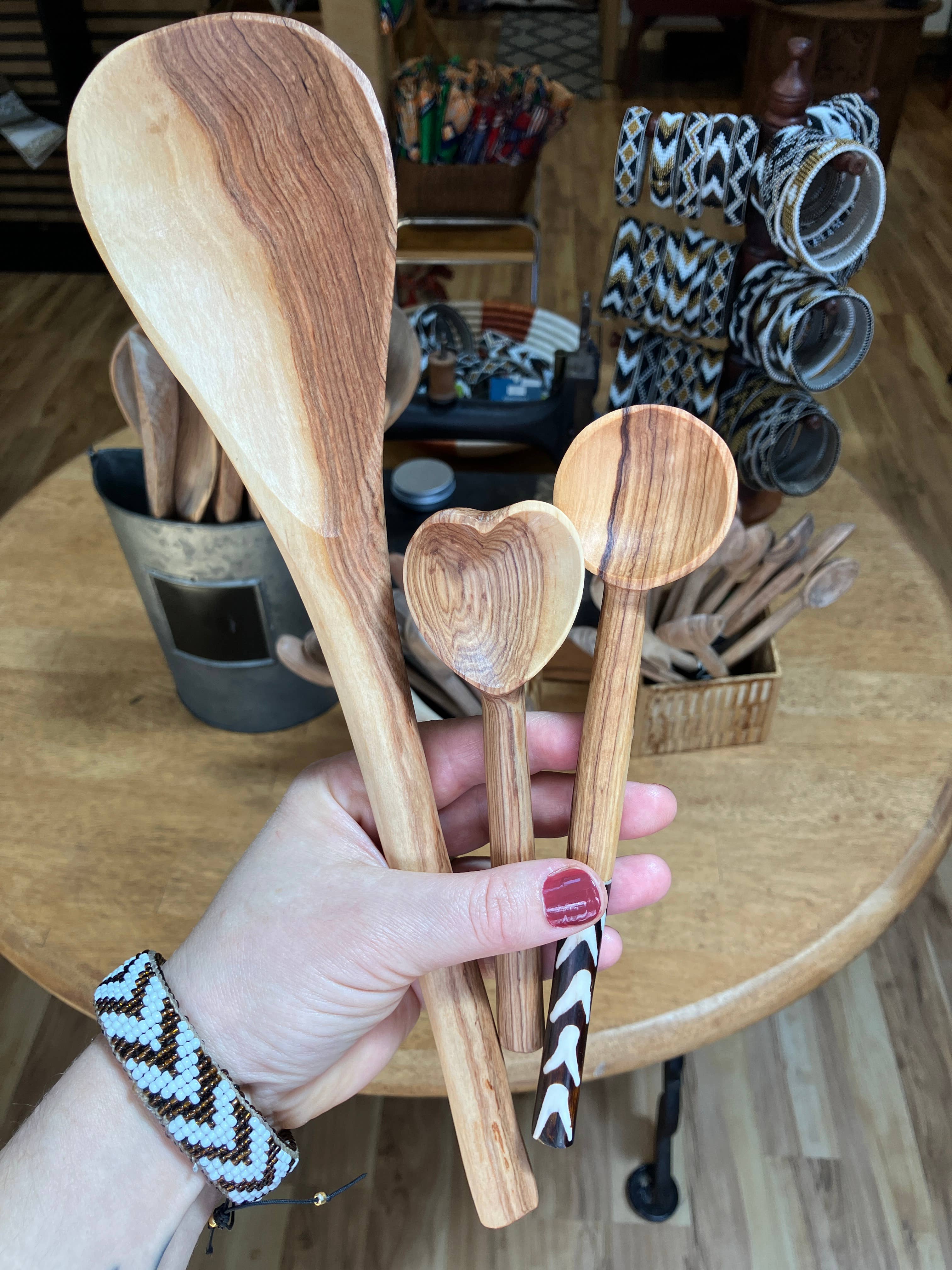 Seeds to Sew International - Wholesale Kitchen Spoon - Olive Wood Cooking Spoon2