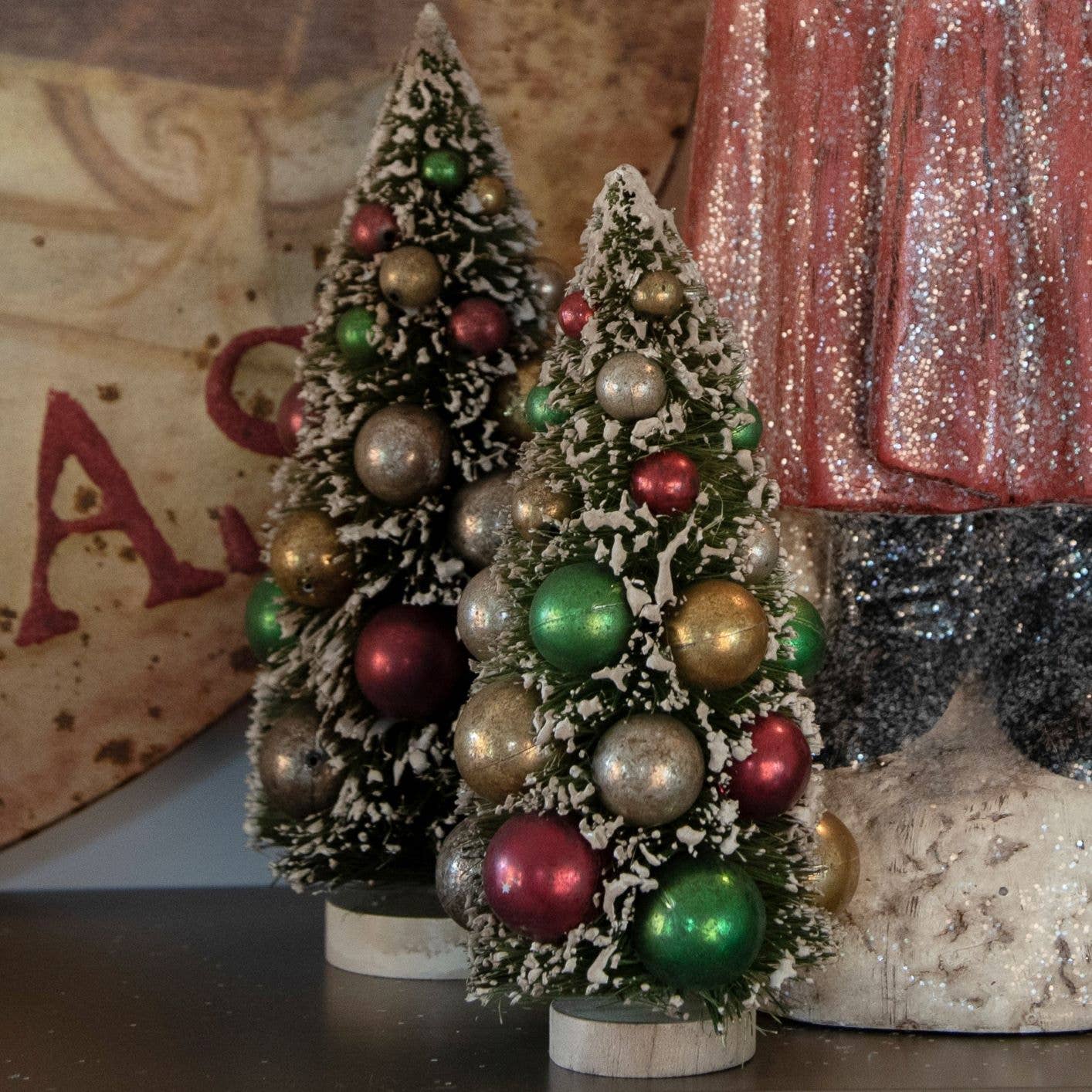 Ragon House - Wholesale Christmas Decoration - 8" MULTI COLOR BEAD BOTTLEBRUSH TREE1