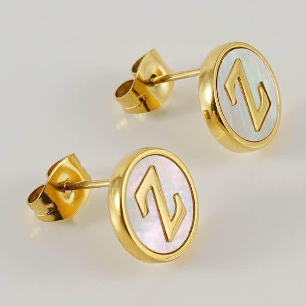 Gooddiy - Wholesale Jewelry Set - Titanium Steel Plated Letter Earrings0