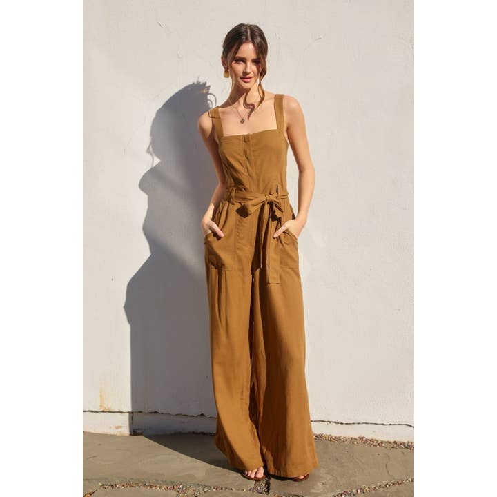 Dress Forum - Wholesale Jumpsuit - Women's - Heaven Sent Straight Neck Wide Leg Jumpsuit