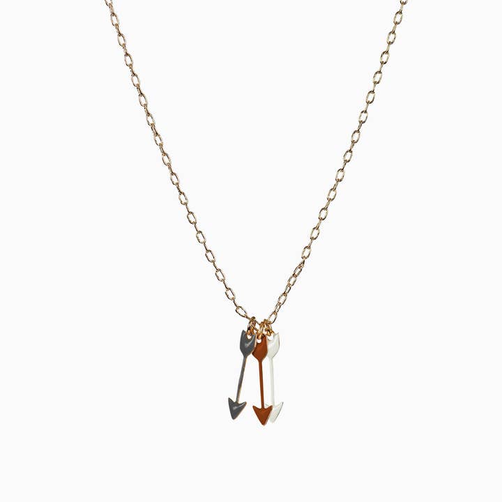 ARROWS necklace (mastic-cognac) x Lucille Michieli for wholesale by Titlee
