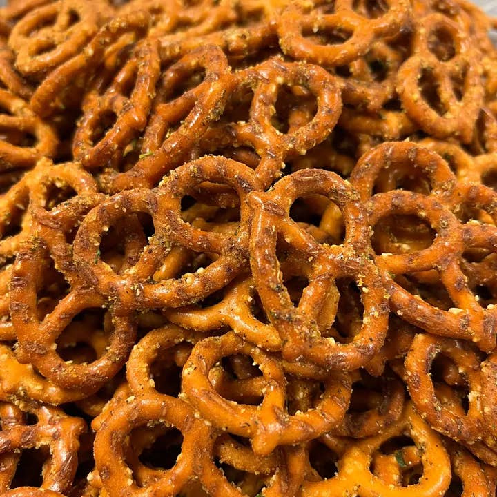 RAGIN' CAJUN SEASONED PRETZELS for wholesale by Kingston Artisan Snacks