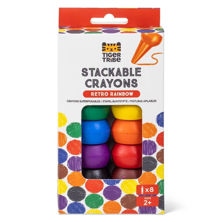 Stackable Crayons - Retro Rainbow for wholesale by Tiger Tribe