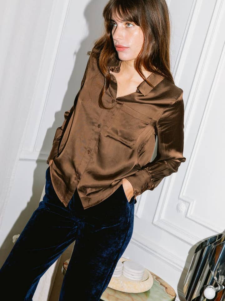 Brown Kauri shirt for wholesale by Avani Apparel