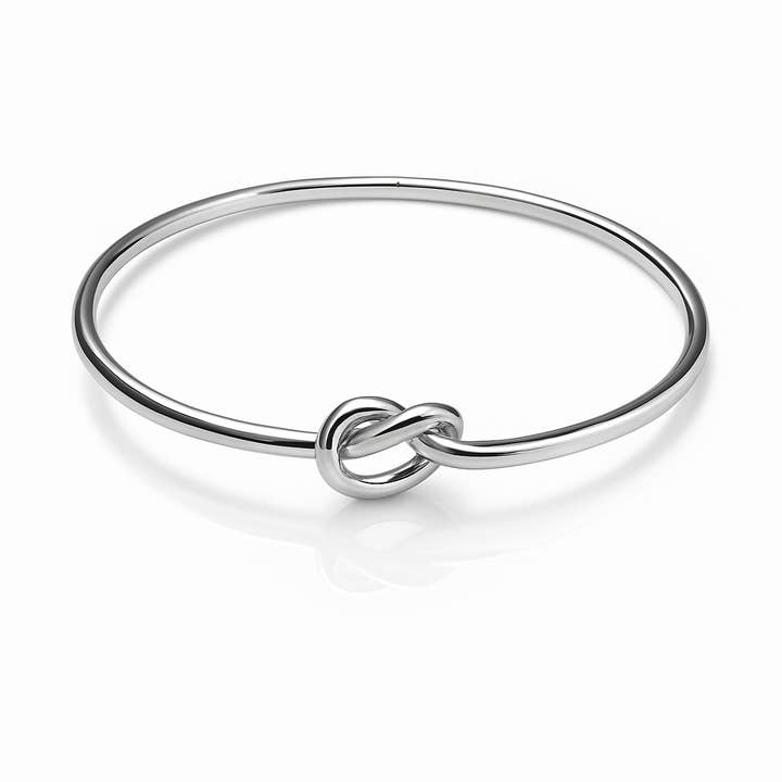 Armreif aus poliertem Sterlingsilber mit Knoten. für den Großhandel von De Mexico