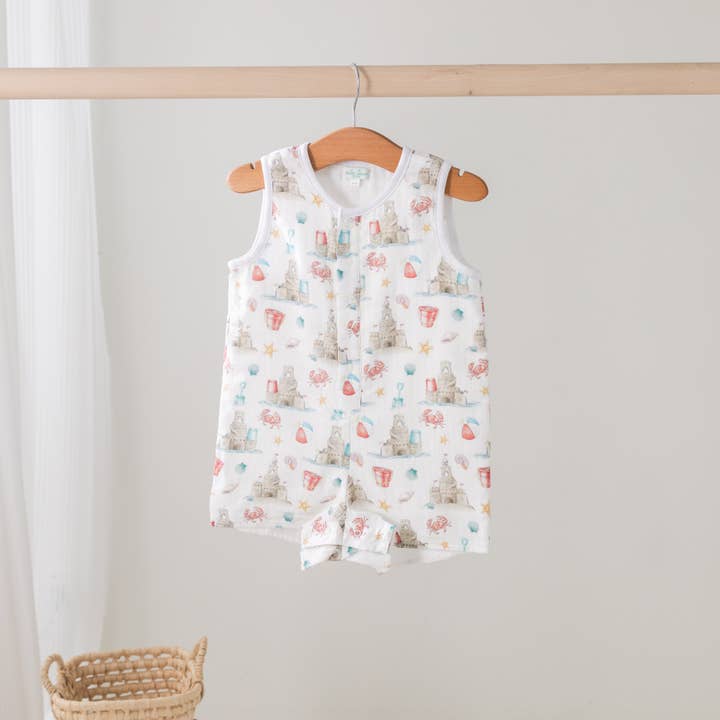 Nola Tawk - Wholesale Bodysuit (Non-Footed) - Baby - Sandcastle Kingdom Organic Muslin Shortall