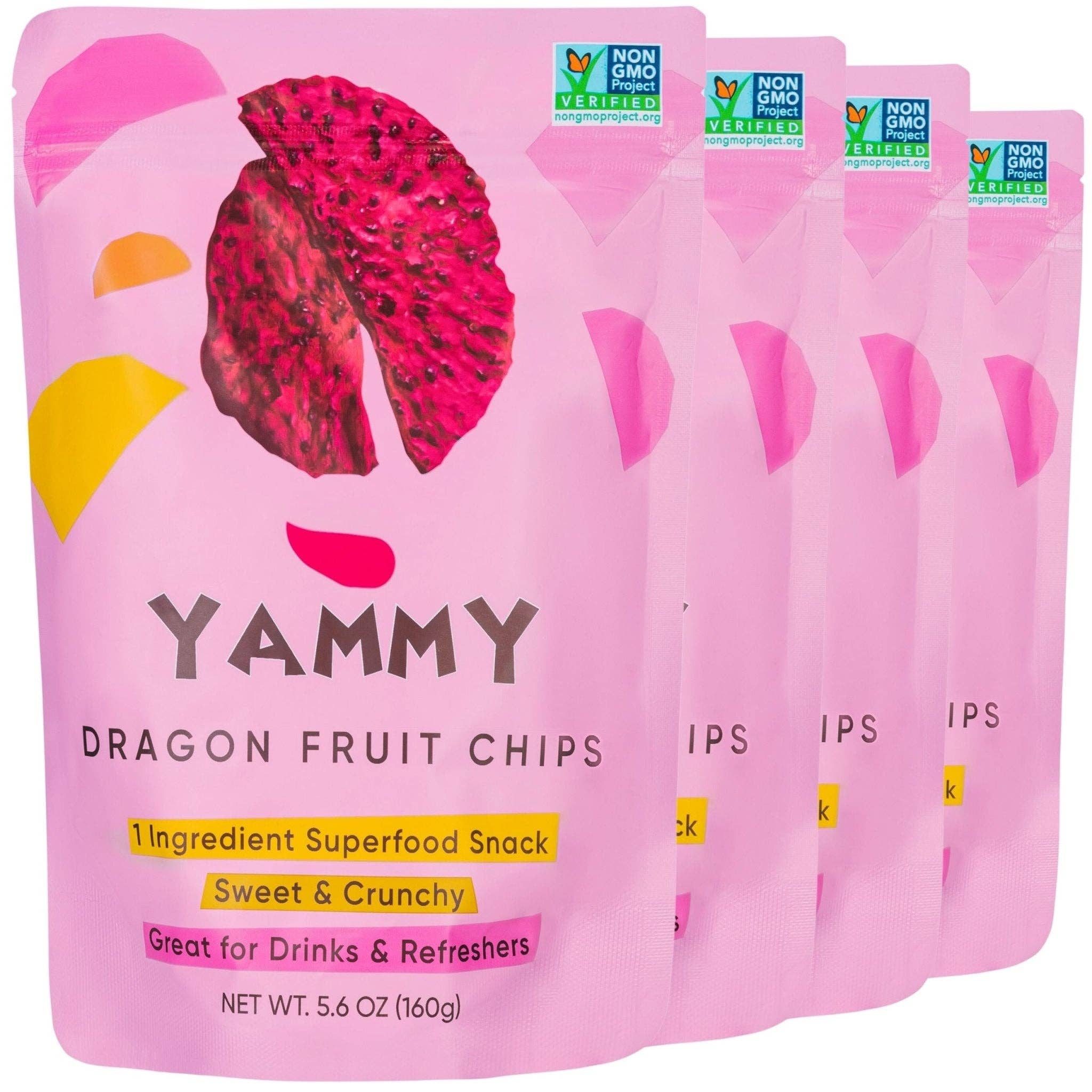 Yammy - Wholesale Dried/Dehydrated Fruit - Dried Dragon Fruit Chips Snack Pack: Gluten Free, Vegan0