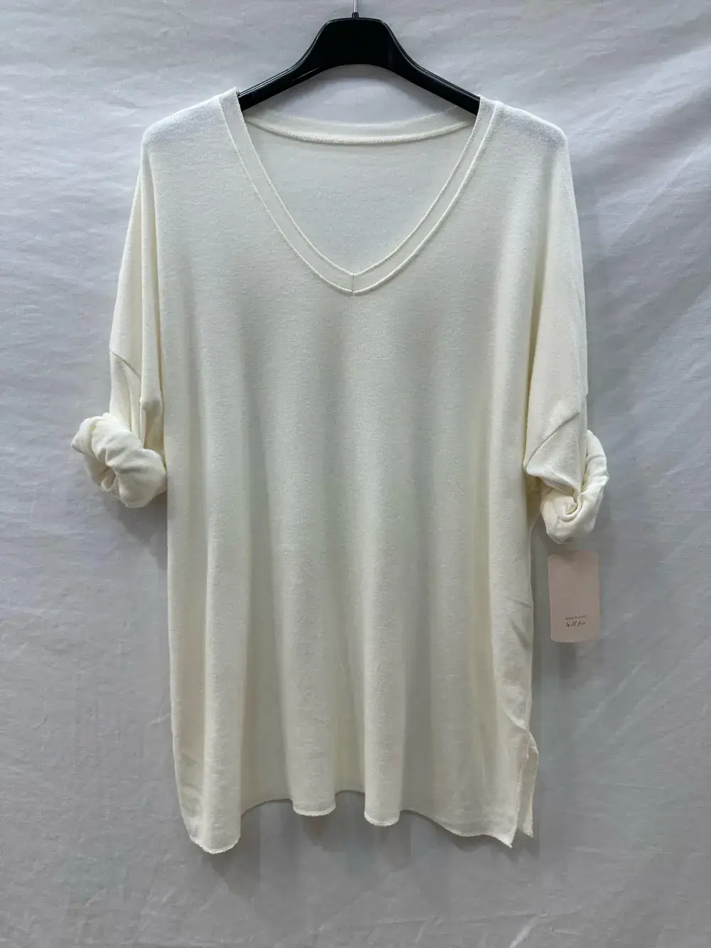 Mimi & Gogo – wholesale Pullovertröja - Dam – Grundläggande V-ringad topp @6337_PulVVFente16