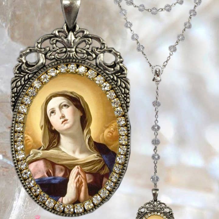 MariaSantissimaShop - Wholesale Pendant/Charm Necklace - Immaculate Conception Rosary of Mary Handmade Necklace Catholic Christian Religious Jewelry Medal Pendant, Mary Immaculate