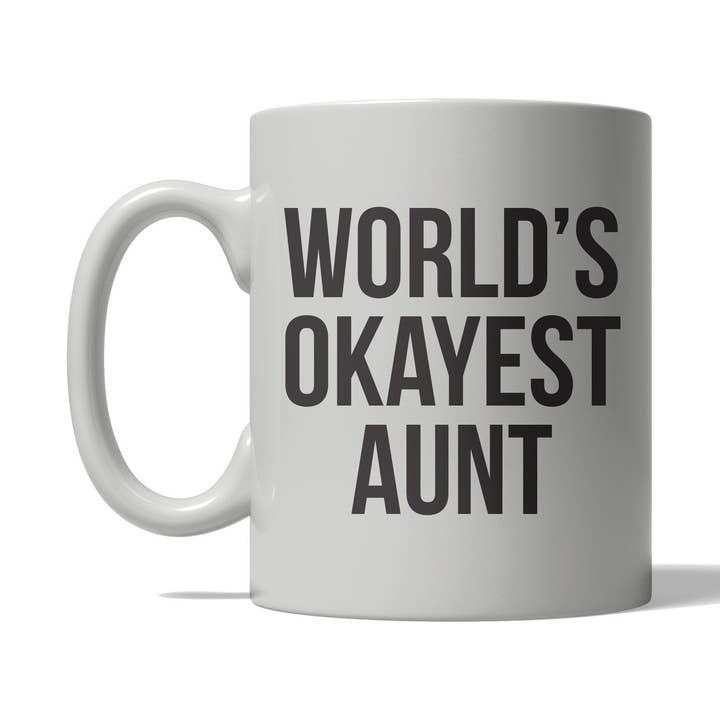 World's Okayest Aunt Coffee Mug Gift for Her Family Funny for wholesale by Crazy Dog T-Shirts
