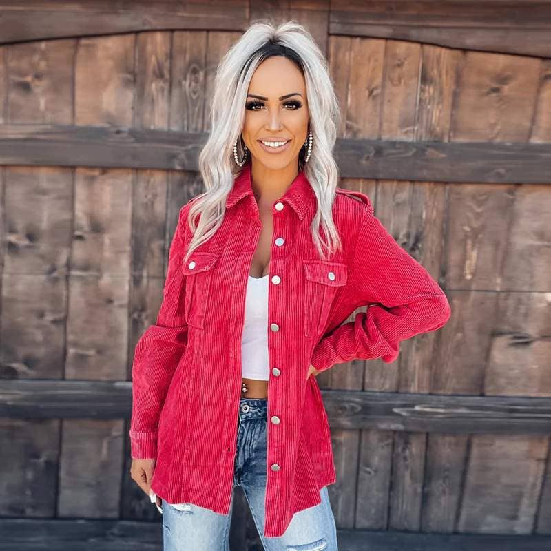 Fashion Combination – wholesale Skjortjacka/jackett – Dam – Tvättad manchesterjacka med knappar för kvinnor14