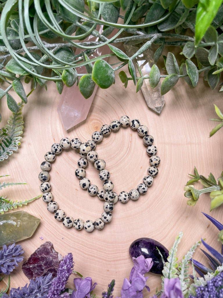 Copper Ashes - Wholesale Beaded Bracelet - 8mm Beaded Dalmatian Jasper Bracelet