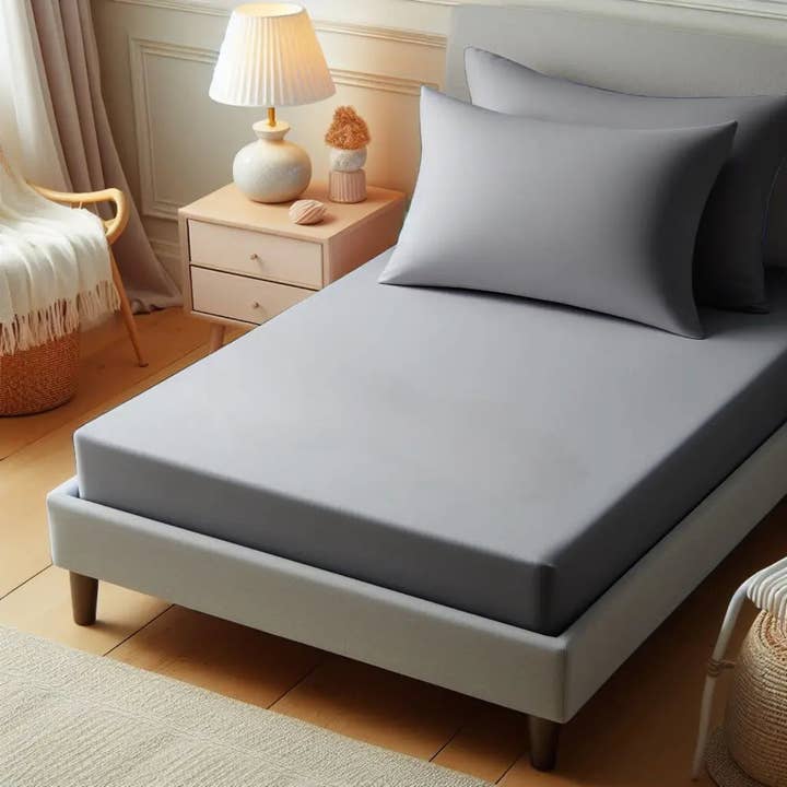 The Fitted Sheets – wholesale Fitted sheets – Grey Microfiber fitted sheet 10 Inches Deep 100% Polyester2