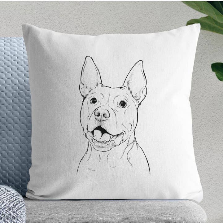 Harley the Pitbull - Throw Pillow Cover for wholesale by Inkopious