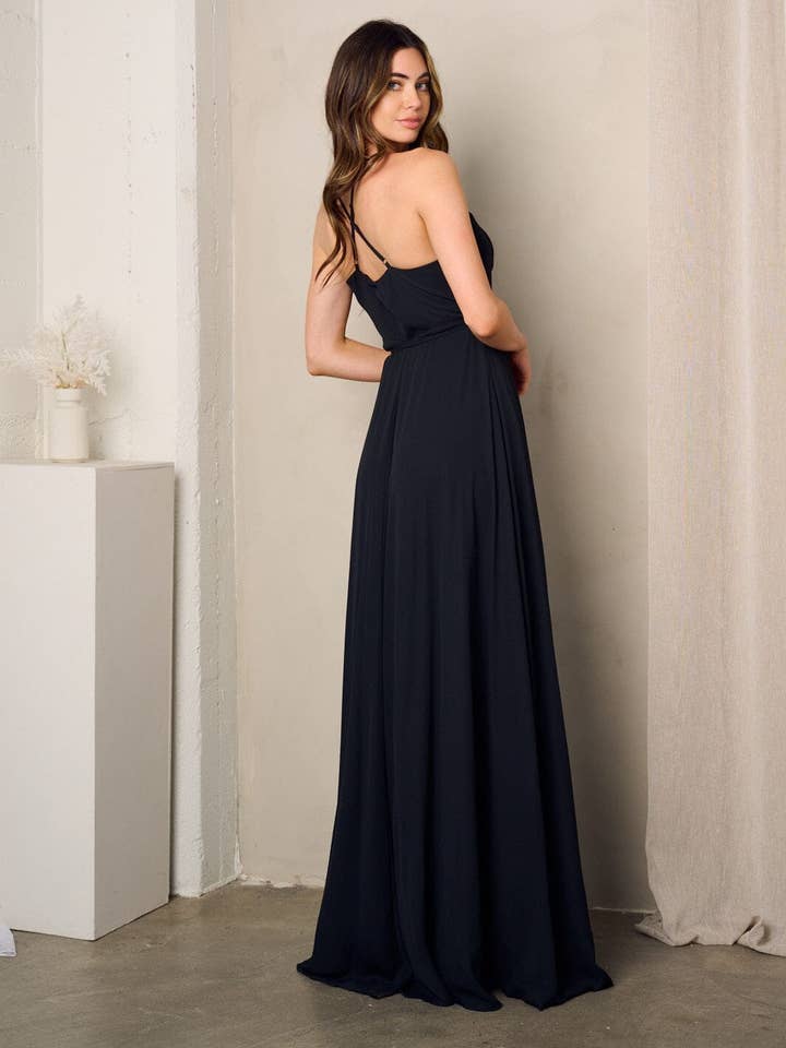 IWT Brands - Wholesale Dress - Women's - RD2008 - SLEEVELESS SURPLICE SELF TIE MAXI DRESS*