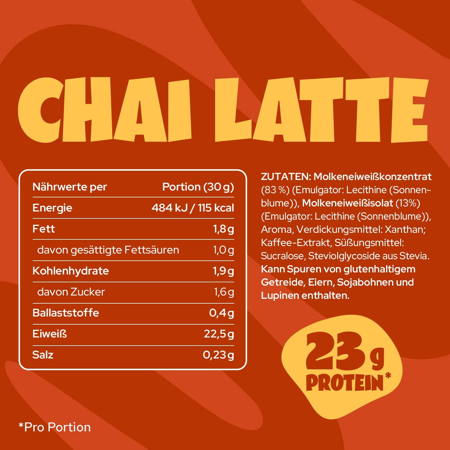 ahead - Wholesale Protein/Superfood Powder - Whey - Chai Latte, (2x500g)4