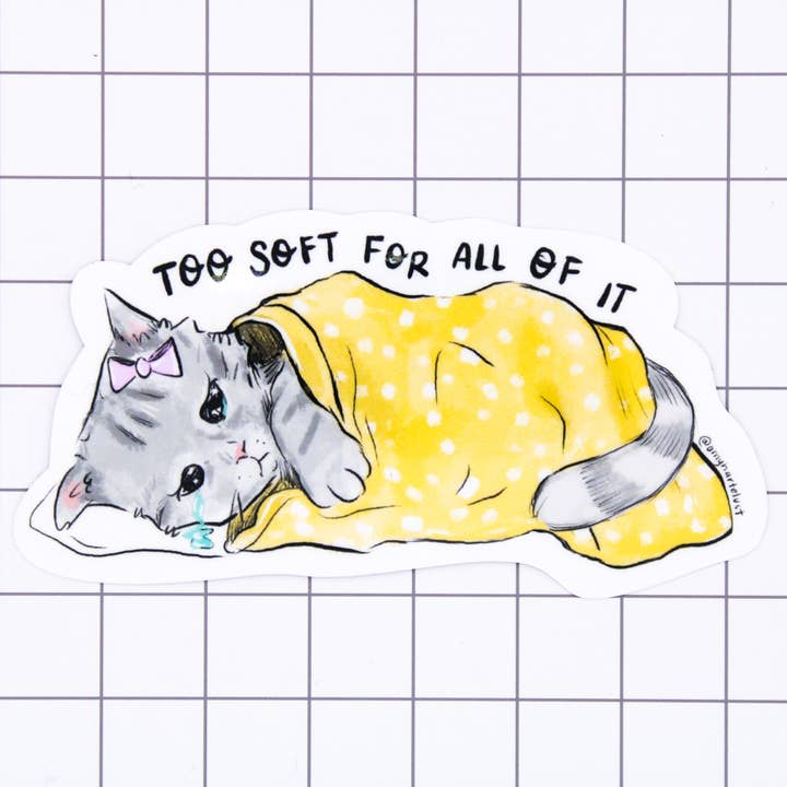 Mjuk kattunge vinylklistermärke för wholesale av Amy Hartelust Art and Illustration