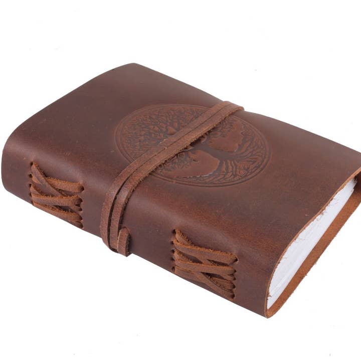 Leather Journal-Tree Of Life-5x7 for wholesale by Men's Gifts Australia
