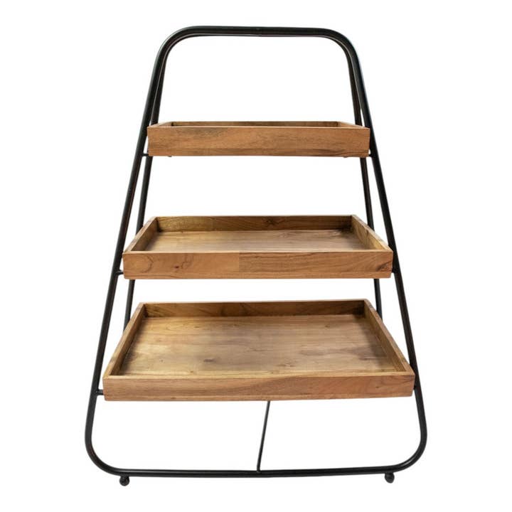 Rechteckiges Holz-Etagere mit 3 Ebenen, H53 x T38 cm für den Großhandel von Mars & More - Brand of B Living
