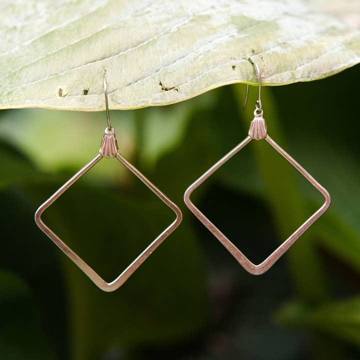 Silver Square Uncirculated Vintage Earrings for wholesale by Reclaimed & Co. Jewelry