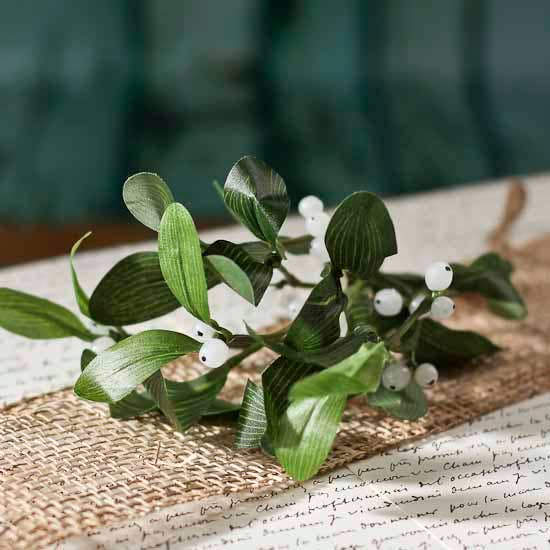 Factory Direct Craft - Wholesale Artificial Flowers - 8" Hanging Artificial Mistletoe with Jute Hanger3