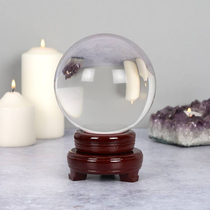 Something Different Wholesale - Wholesale Decorative Tabletop Object - 13cm Crystal Ball with Stand