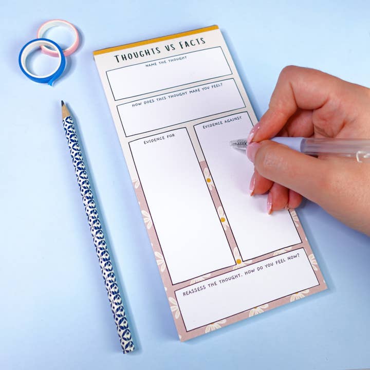 Sunshine Lane - Wholesale Notepad - Thoughts vs Facts Notepad - Challenge Negative Thoughts5