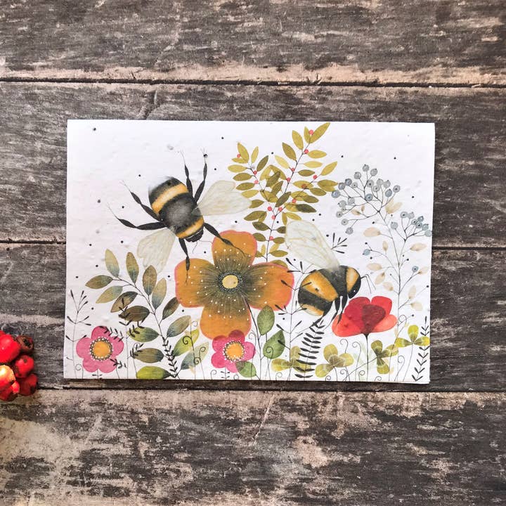 Erika's Whimsical Art – wholesale Birthday card – Plantable Seed Paper Birthday Card, Blank Inside3