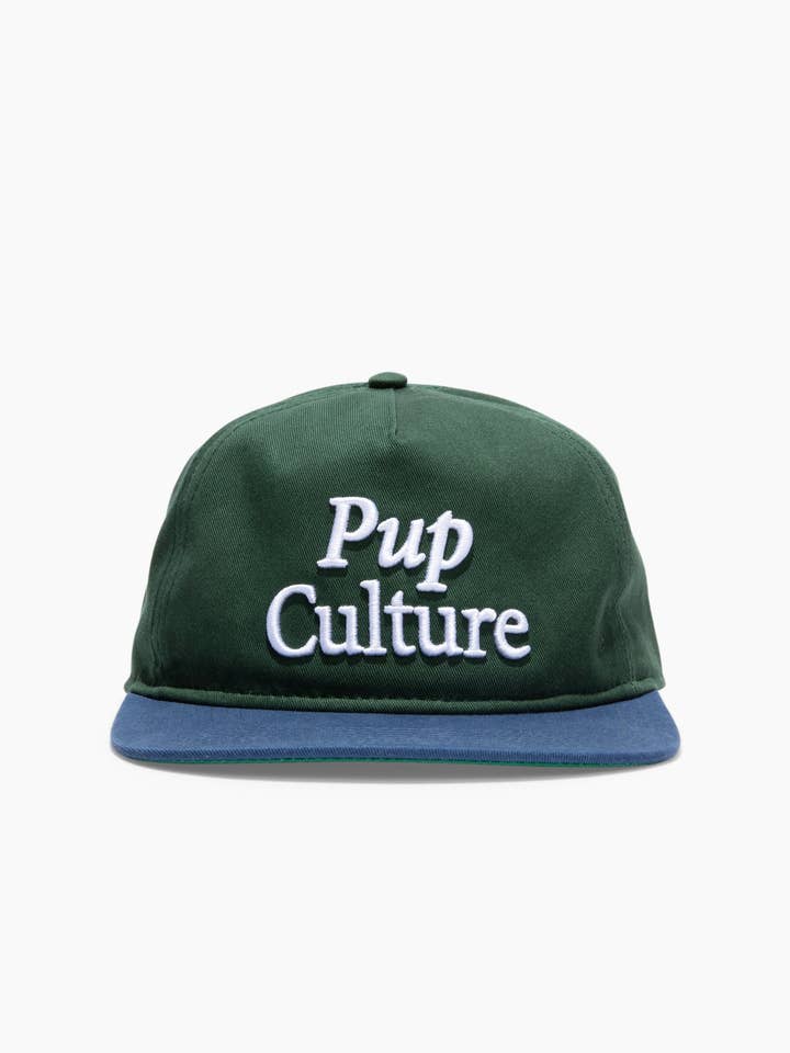 Pup Culture | 5-Panel Unstructured Hat | Green and Cobalt for wholesale by Diogie Brand