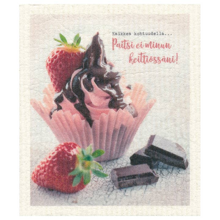 Geschirrtuch „Ei minun keittiössä“ mit finnischem Text für den Großhandel von More Joy Home