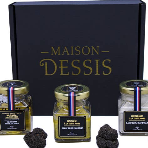 Maison Dessis – Großhandel Dosengemüse – Geschenkbox mit schwarzen Trüffeln „Les Indispensables“1