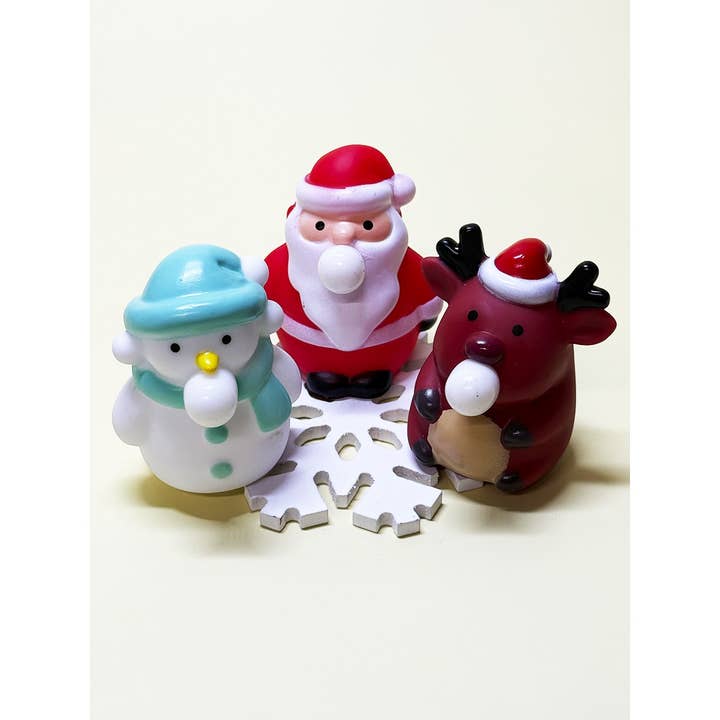 Blow Bubble Cute Christmas Character Squishy for wholesale by Funteze