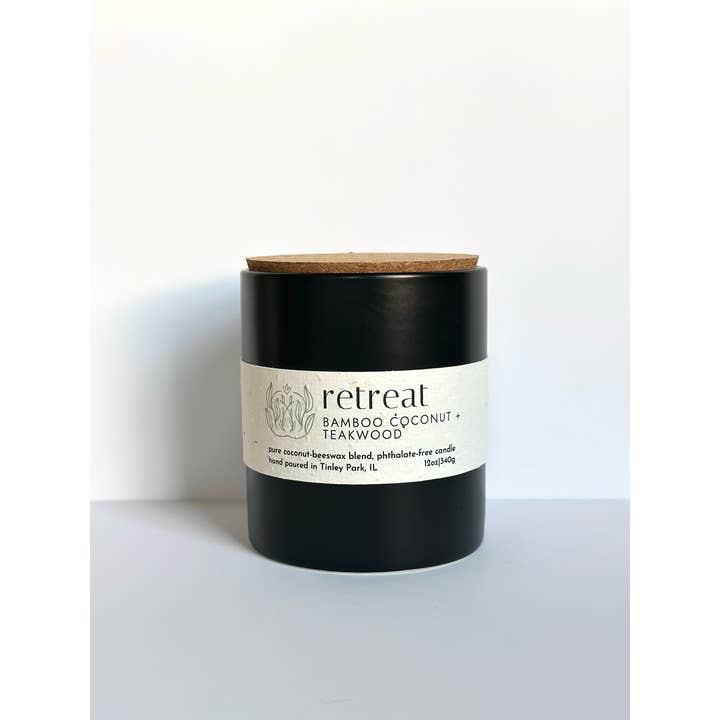 Sprig & Flame - Wholesale Jar/Filled Candle - RETREAT | Pure Coconut Beeswax Hand-Poured Wood Wick Candle1