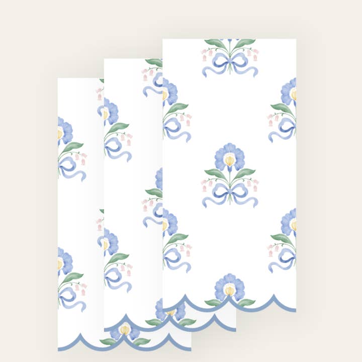 Asciugamani Ospiti Blu Bianchi a Fiori – Articoli per Feste Usa e Getta per la vendita all'ingrosso da parte di Joy Ladder LLC
