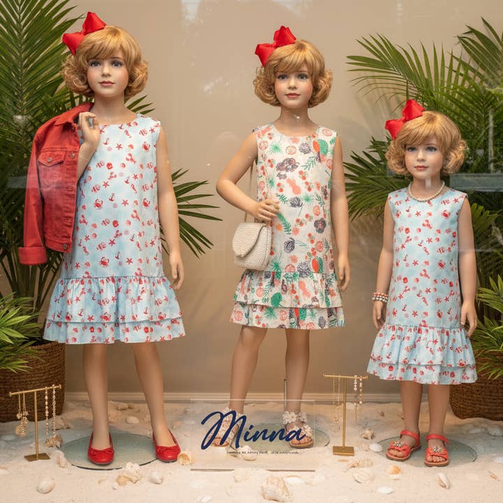 Minna - Wholesale Dress - Kids - Drop waist Dress - Summertime at the Cape Sea Creatures1