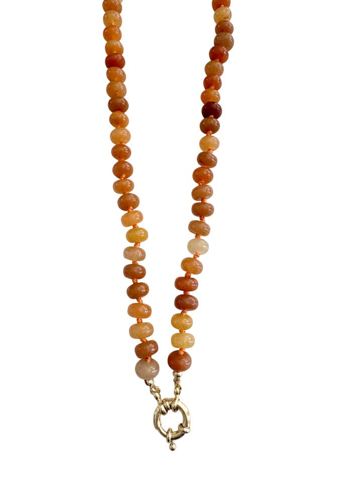 Collar Bria Stone - Ágata Naranja para venta al por mayor de Gemelli