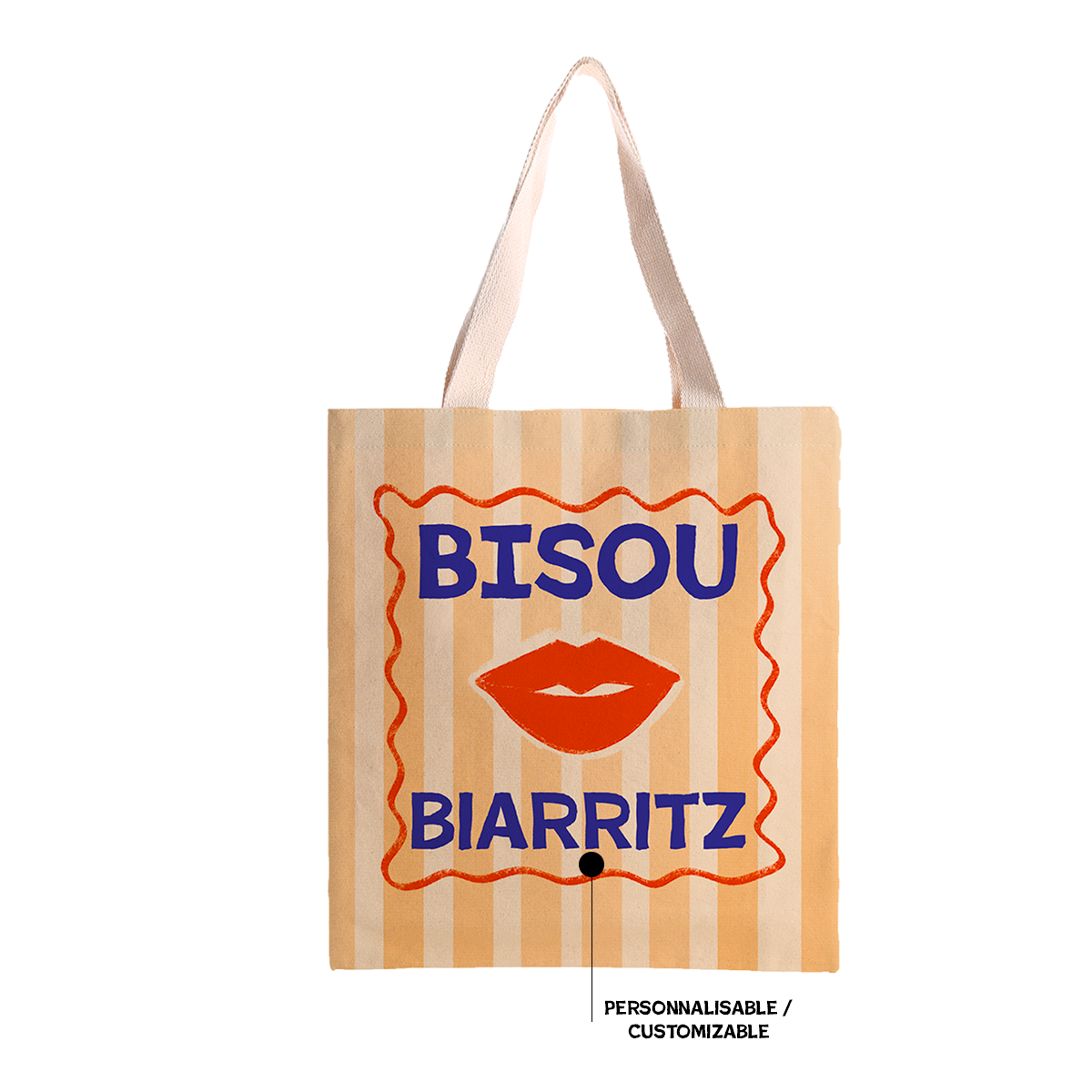 Coast and Valley - Wholesale Tote Bag - Unisex - Customizable "bisou" tote bag 100% cotton4