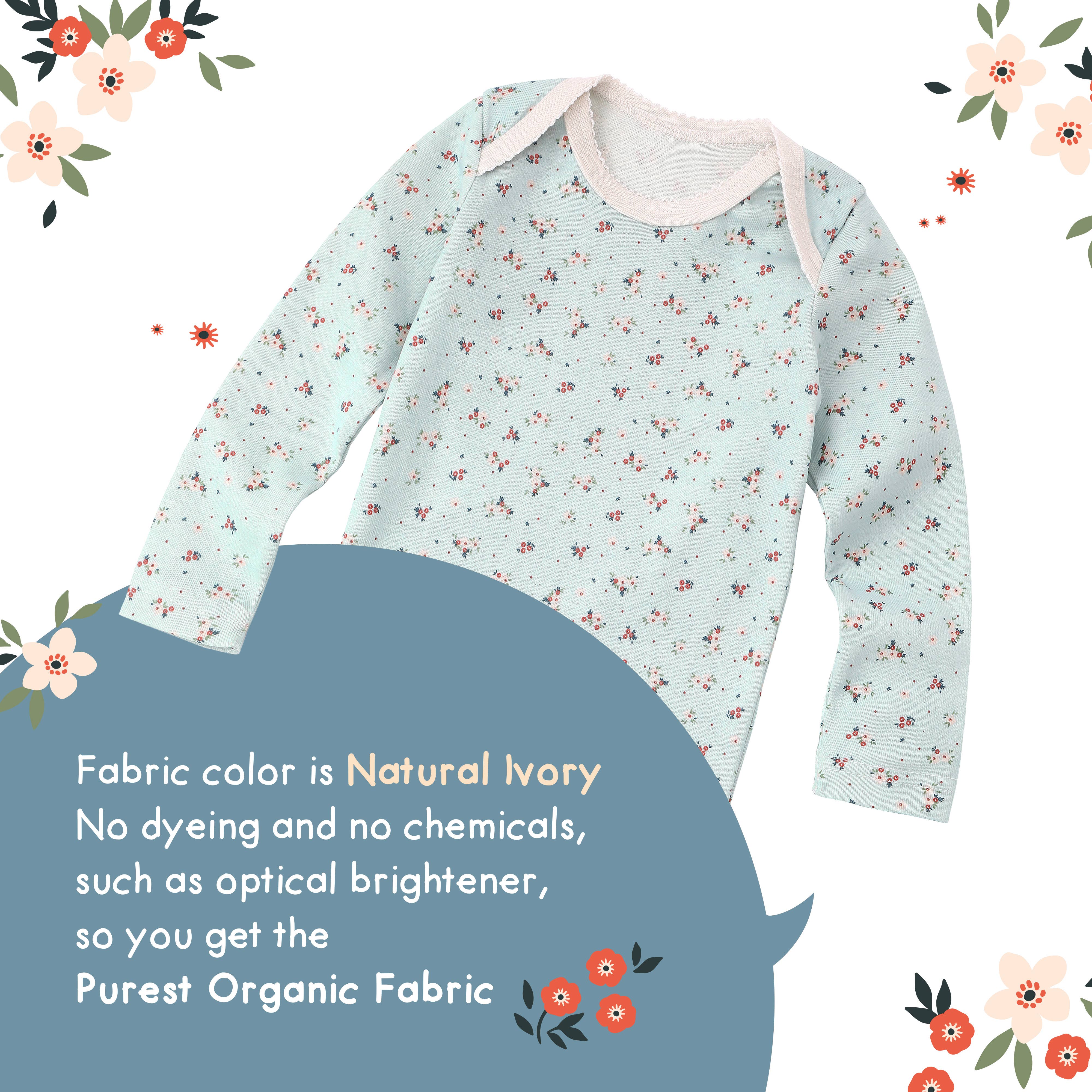 WithOrganic - Wholesale Sleepwear Set - Kids - Organic 2 Pieces Pajama Set - Mint Floral2