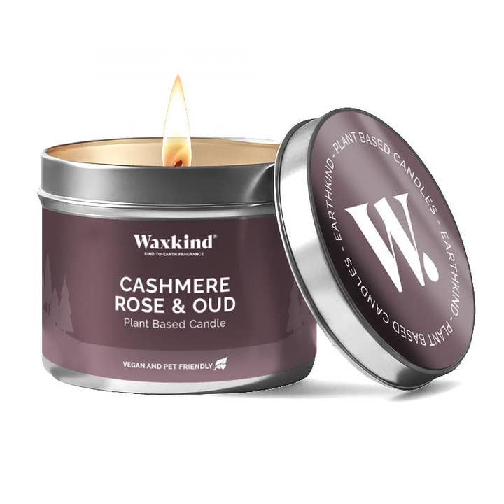 Vela en lata de cachemira, rosa y oud - (paquete de 6) para venta al por mayor de The Fragrance House Group