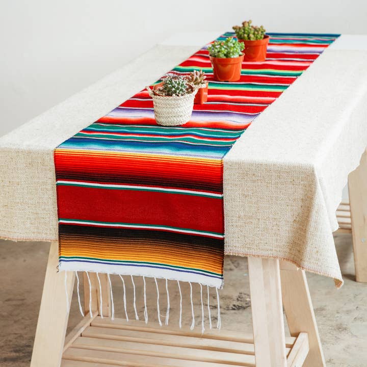 SIDREY – Engroshandel Bordløber – Mexicansk Serape Bordløber - Multi Bourgogne0
