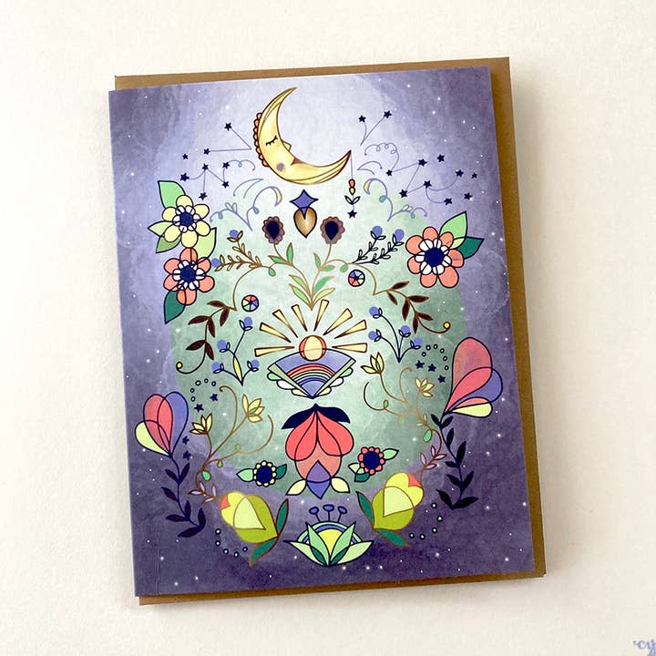 Cynla - Venta al por mayor Tarjetas de cumpleaños - Tarjeta de felicitación Moon Glow, tarjeta de cumpleaños con forma de luna en blanco, mística0