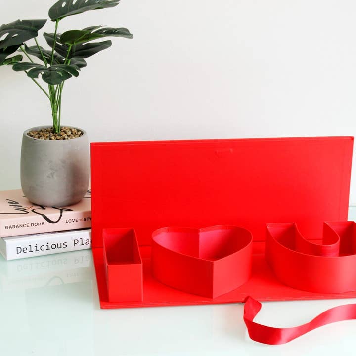 Elegant Design Supply - Vente Coffrets cadeaux - Boîte en forme de cœur à remplir "Je t'aime" avec ruban3