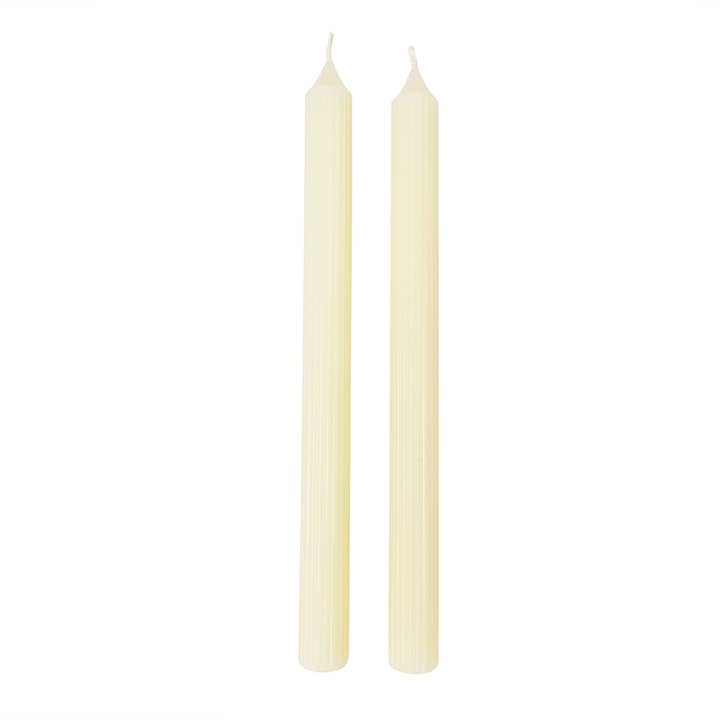 Andaluca - Wholesale Jar/Filled Candle - Ivory Ridged Taper Candles (Set of 2)4