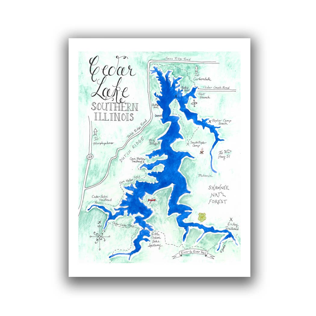 Emily Drew Yates Art & Illustration - Wholesale Postcard - Postcards - Watercolor Calligraphy Maps - 31 Maps18