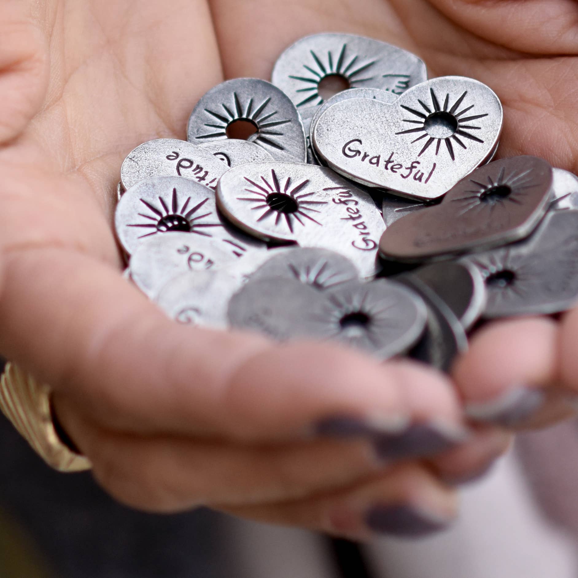 Whitney Howard Designs – wholesale Individual charm/pendant – Gratitude/Grateful Heart Charm Pocket Token Gift2