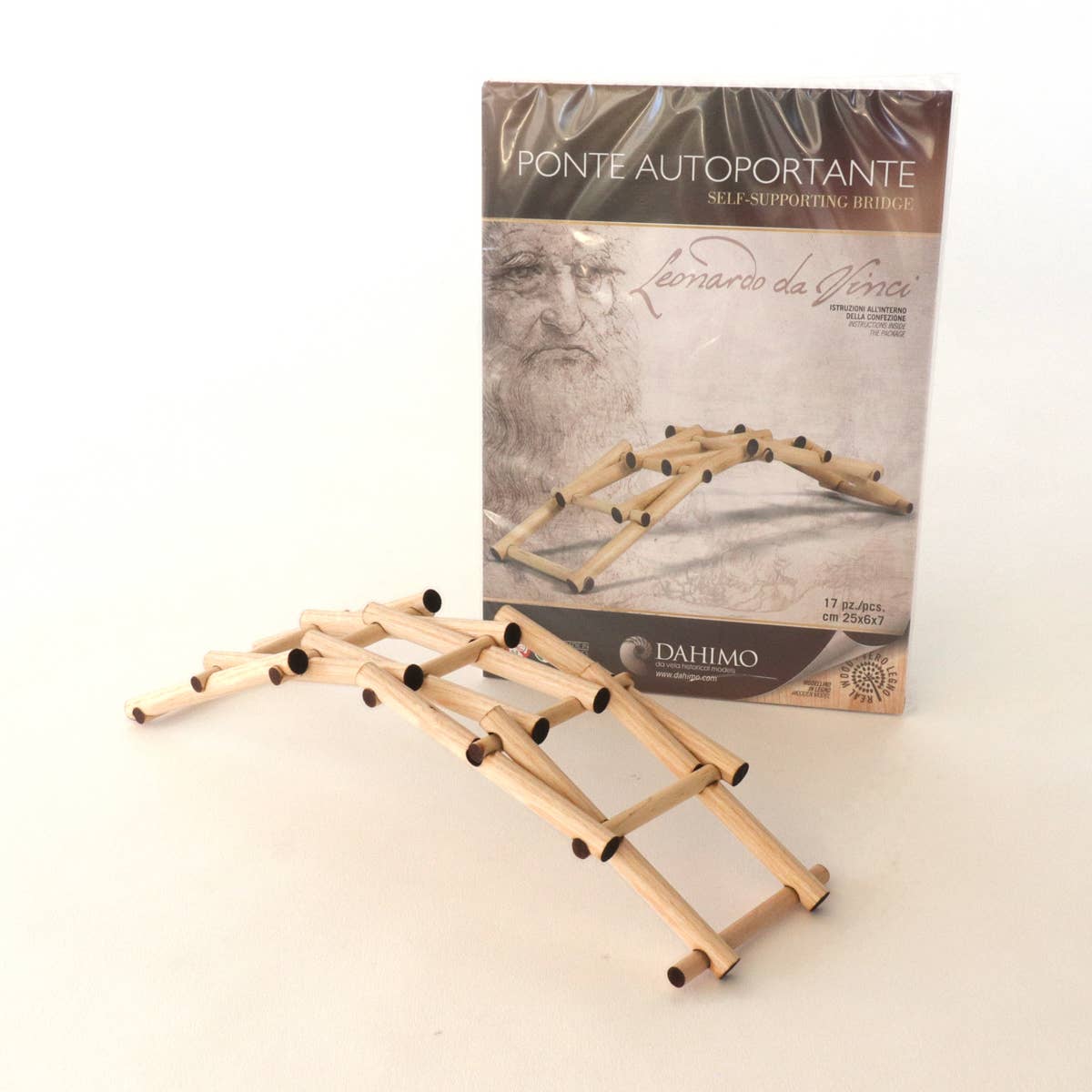 Dahimo - Vente Kit de bricolage - Kit modèle en bois éducatif du petit pont autoportant de Vinci3