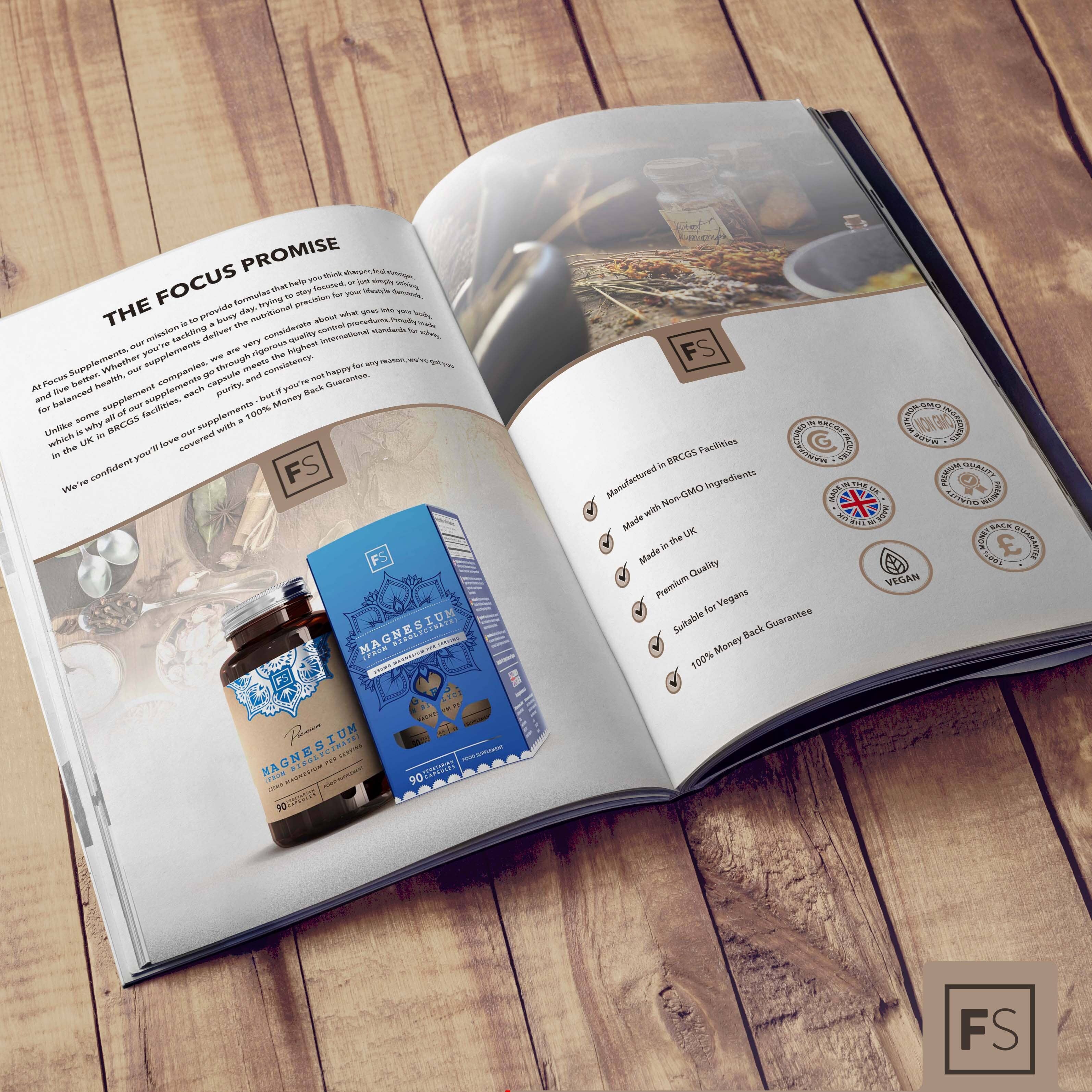 Focus Supplements – wholesale Oral supplement/vitamin – Magnesium Glycinate (250mg) 90 Capsules3