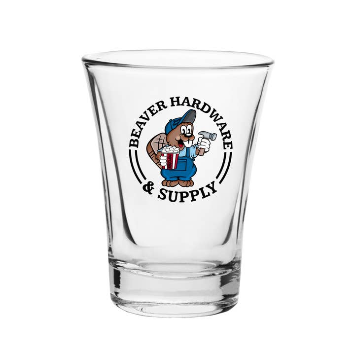 The Buffalo Works - Wholesale Shot Glass - Beaver Hardware Custom 2 oz. Shot glasses