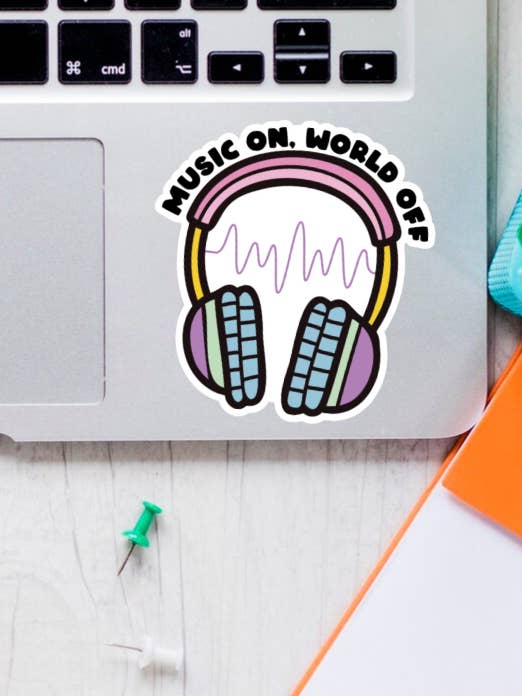 Headphones Sticker for wholesale by Dotesy Designs